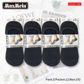 Meia Invisível Anti-Slip Unissexo | Preto | 39-42 | Pack de 3/12 pares