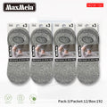 Meia Invisível Anti-Slip Unissexo | Cinza Mescla/Preto| 36-40 | Pack de 3/12 pares