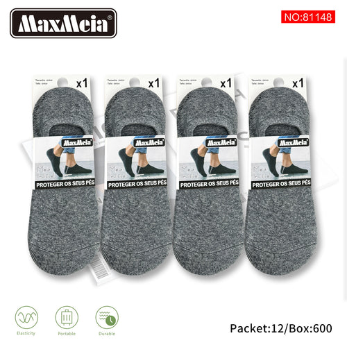 Meia Invisível Anti-Slip Homem| Várias cores| Tamanho Único | Pack de 1/4 pares