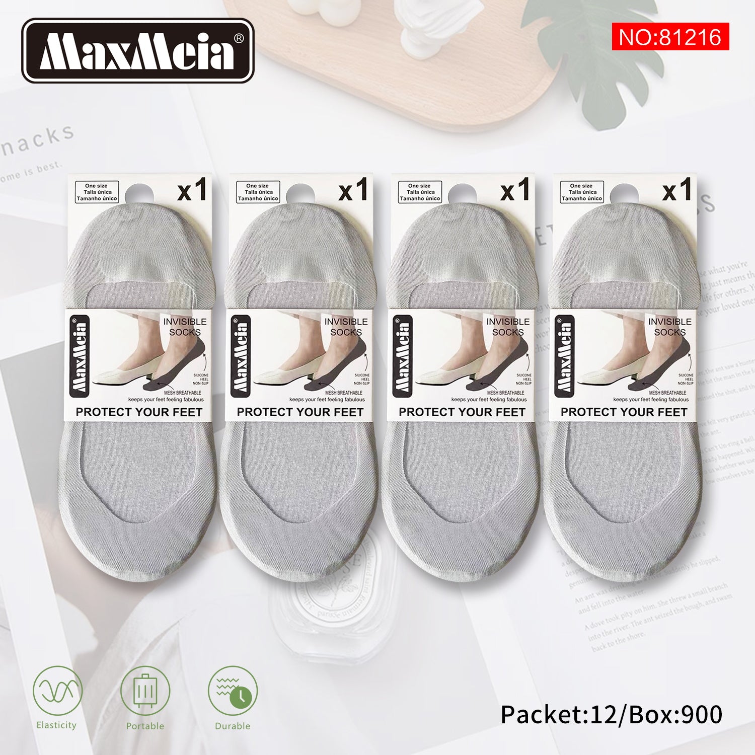 Meia Invisível Mesh Respirável Mulher | Tamanho Único | 5 Cores|Pack de 1/4 pares