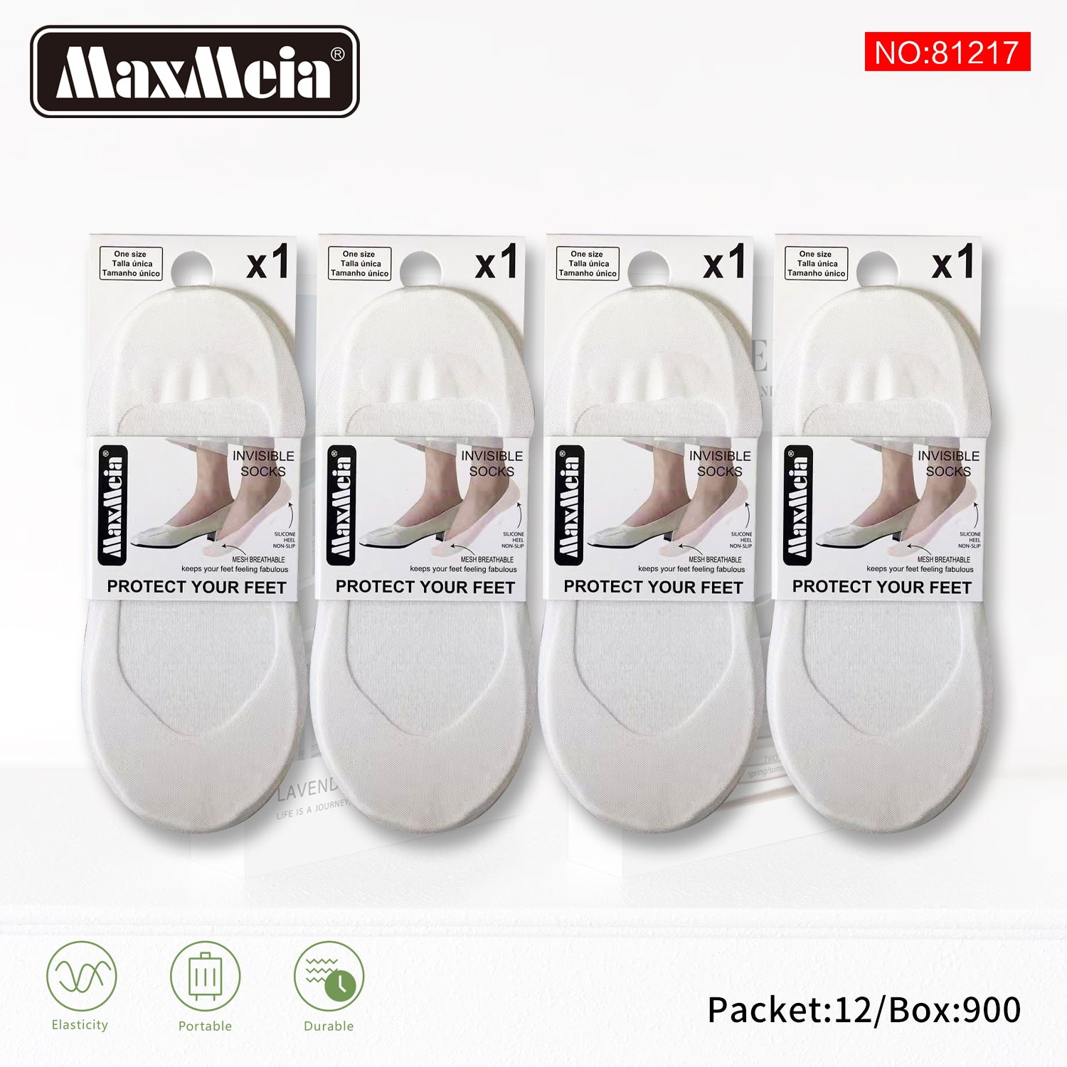 Meia Invisível Mesh Respirável Mulher | Tamanho Único | 5 Cores|Pack de 1/4 pares