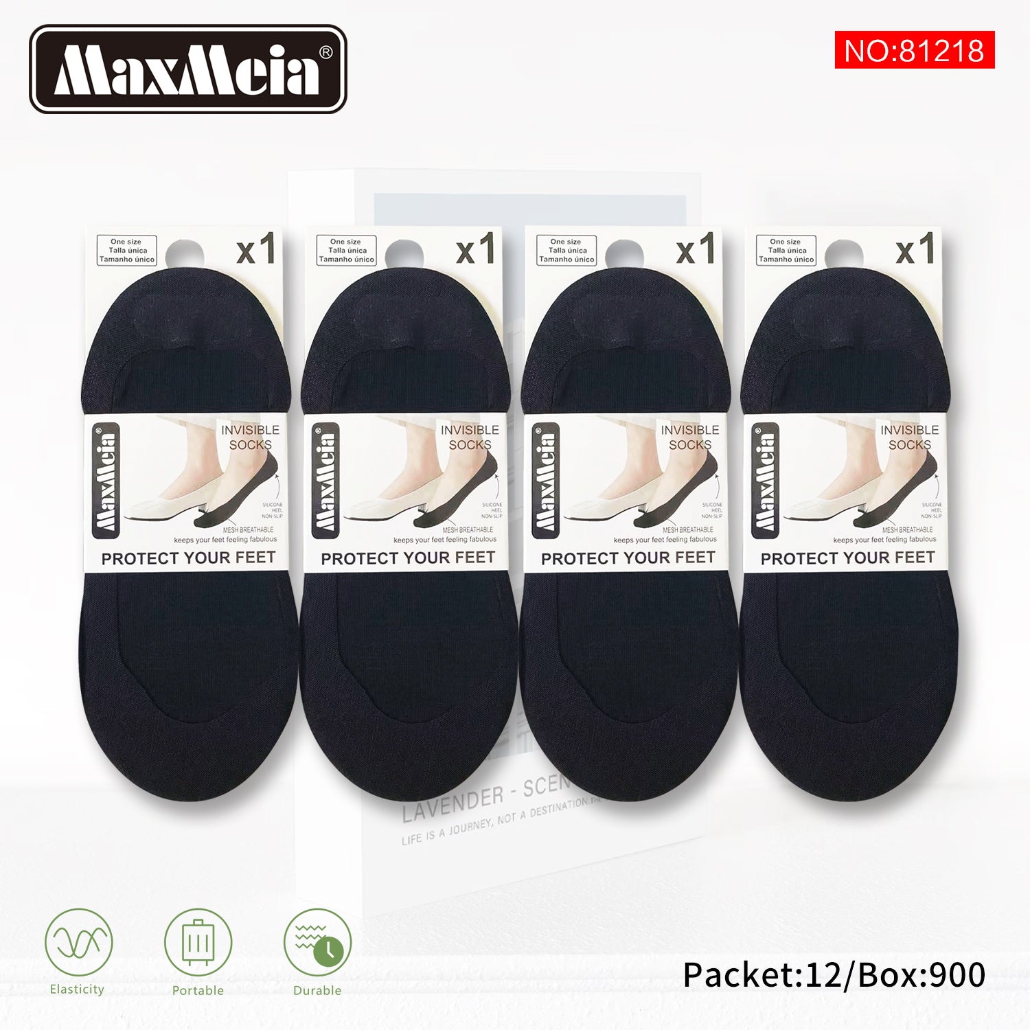 Meia Invisível Mesh Respirável Mulher | Tamanho Único | 5 Cores|Pack de 1/4 pares