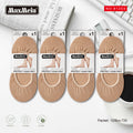 Meia Invisível Algodão Elástico Tornozelo Mulher | Tamanho Único | Bege e Preto|Pack de 1/4 pares