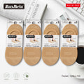 Meia Invisível Sport Mesh Respirável Mulher | Tamanho Único | Bege e Preto|Pack de 1/4 pares