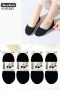 Meia Bailarina Lisa Soft & Skin Friendly Mulher | Tamanho Único | Preto e Bege|Pack de 1/4 pares