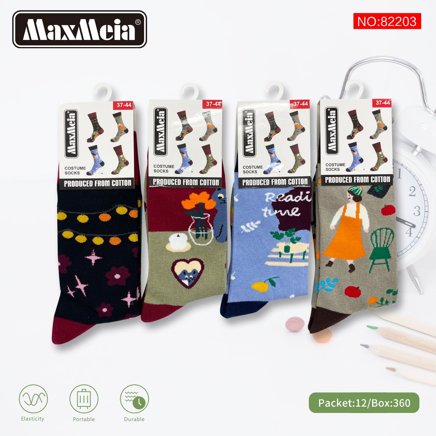 Meias Costume Socks Ilustrações Lifestylex Pack de 4 pares Sortido