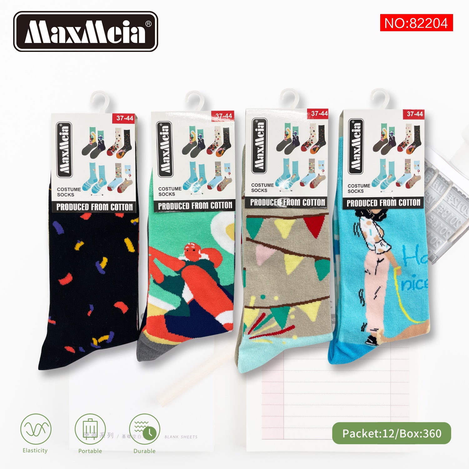 Meias Costume Socks Arte Moderna Pack de 4 pares Sortido