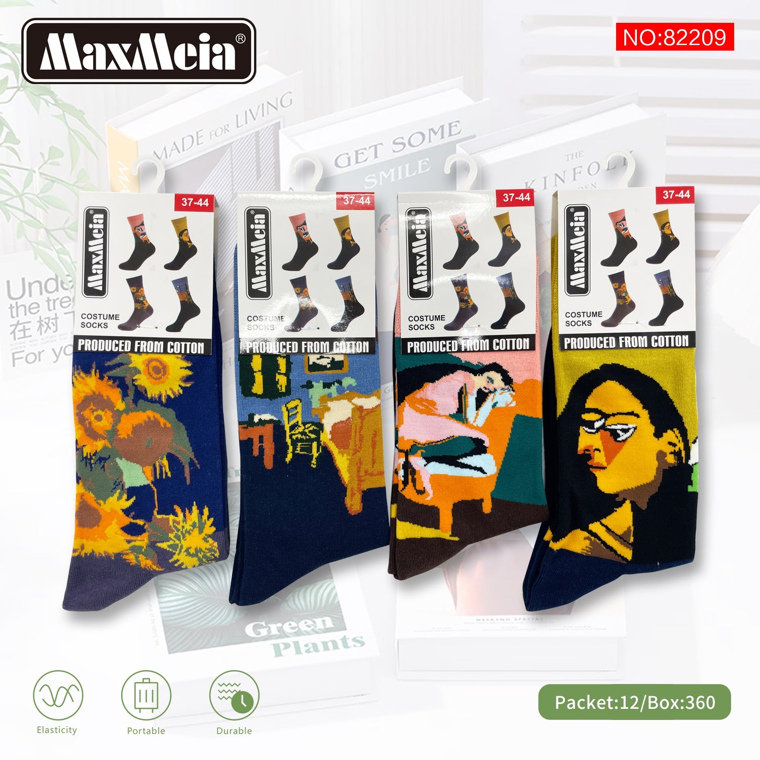 Meias Costume Socks Obras de Arte Clássicas Pack de 4 pares Sortido