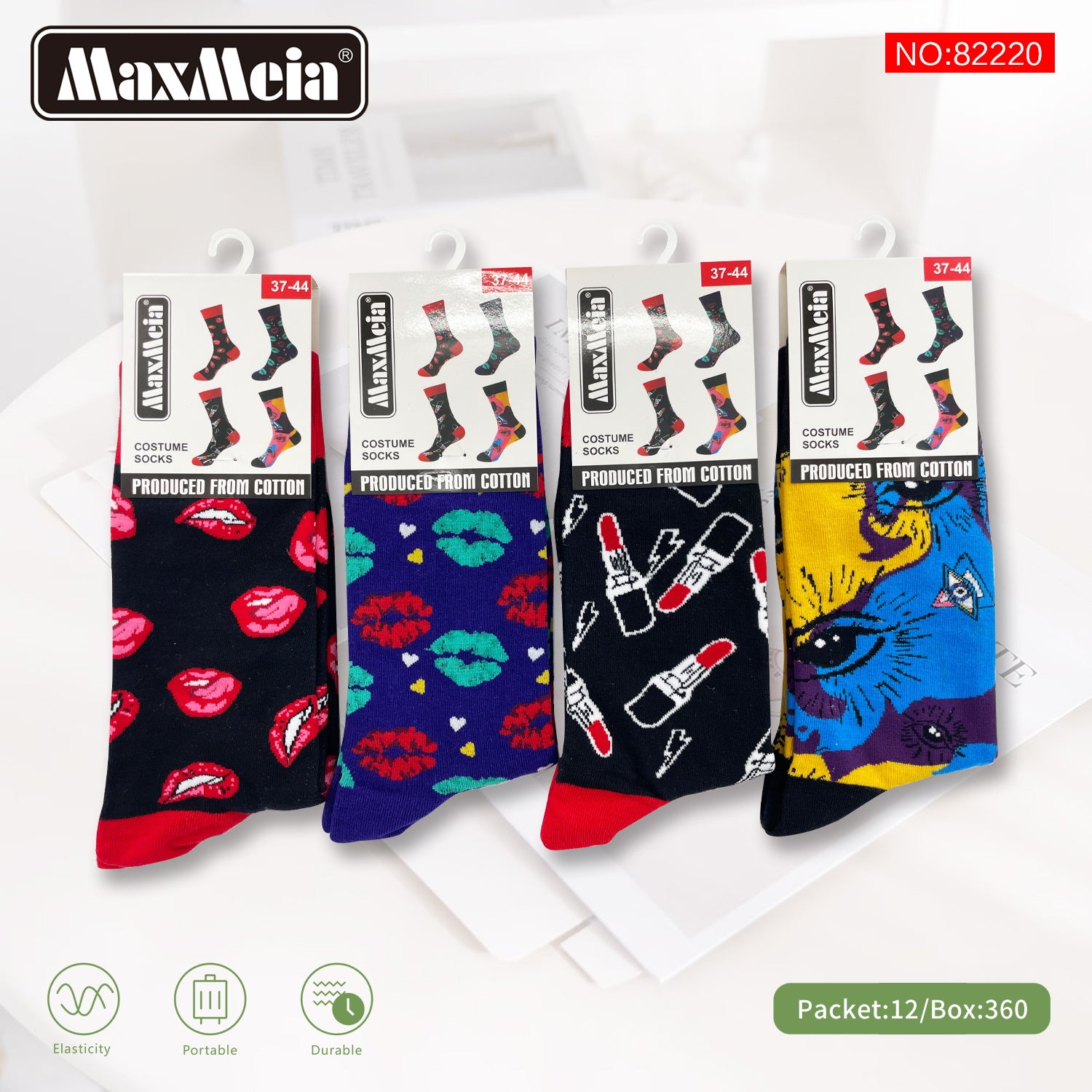 Meias Costume Socks Glam Pop Art Pack de 4 pares Sortido