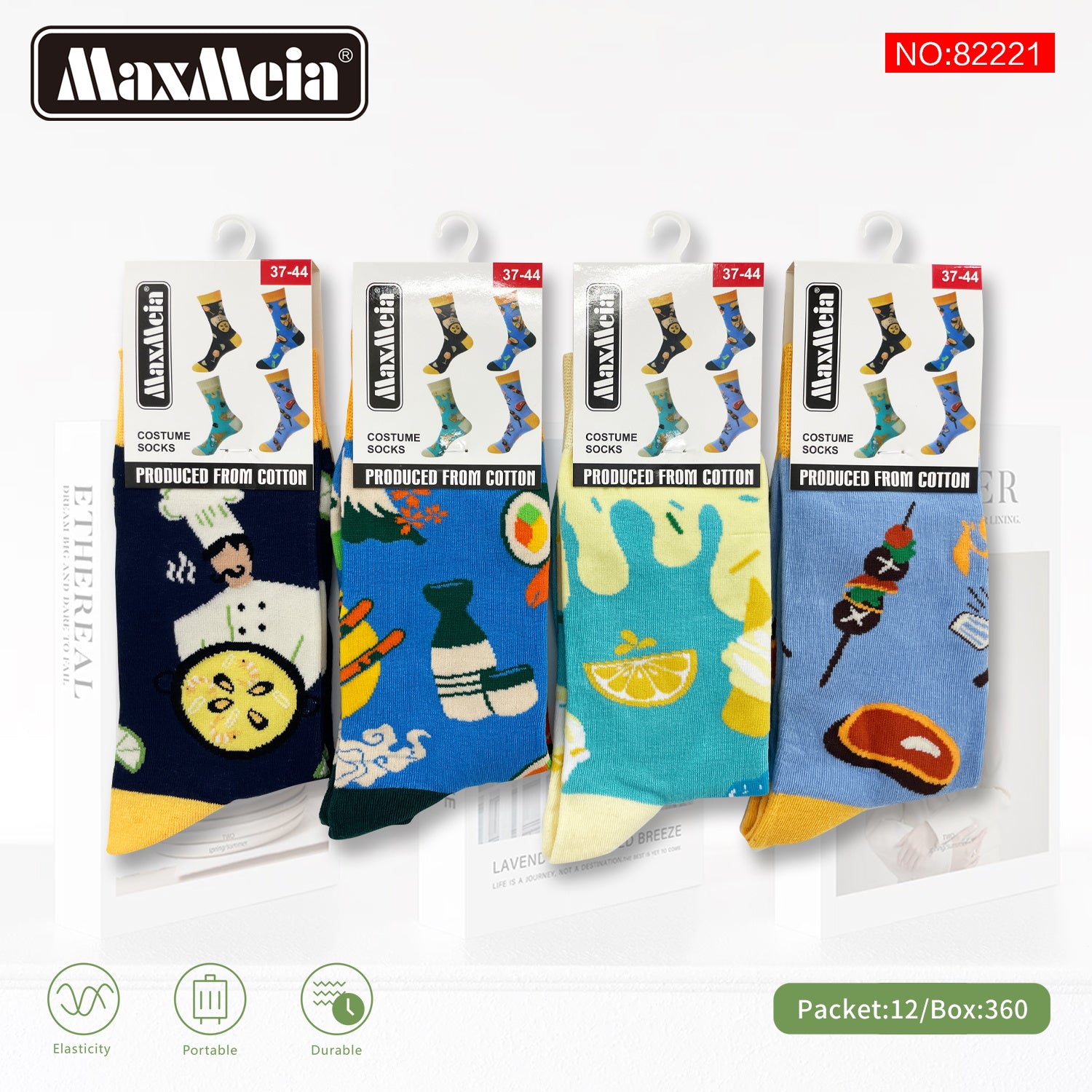 Meias Costume Socks Gastronomia Pack de 4 pares Sortido