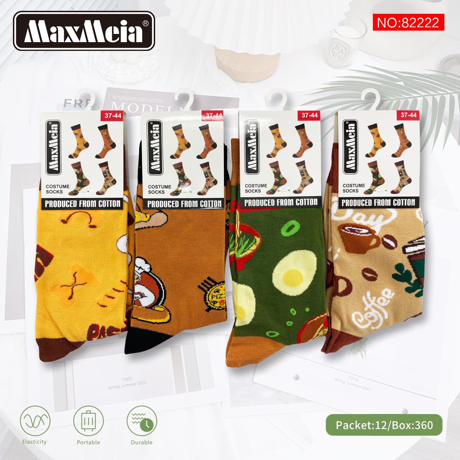 Meias Costume Socks Fast Food & Café Pack de 4 pares Sortido