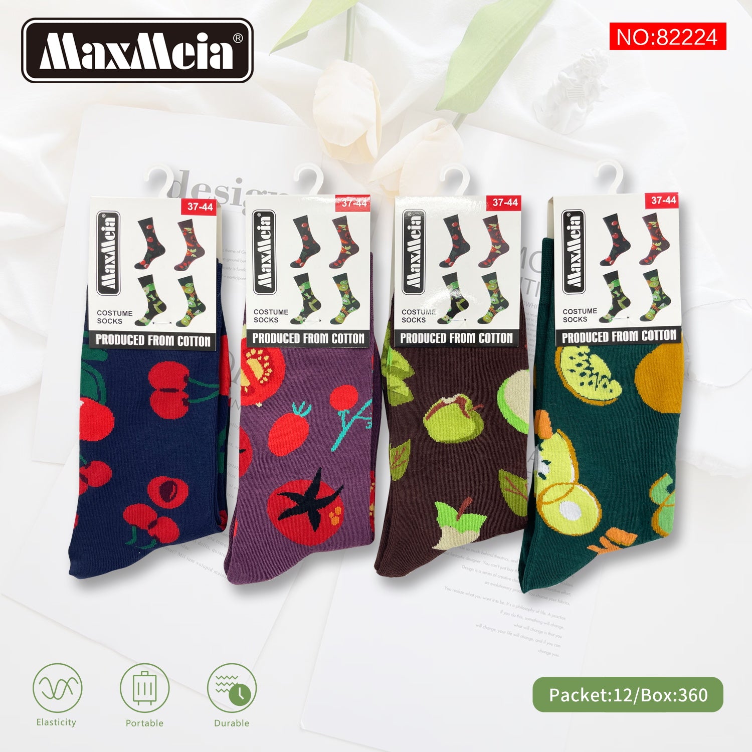 Meias Costume Socks Frutas Pack de 4 pares Sortido