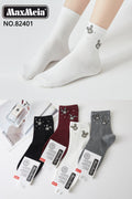 Meias Femininas com Coelho em Strass Pack 4 Pares Sortidos MaxMeia