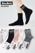Meias Femininas com Faixa de Pérolas Pack 4 Pares Sortidos MaxMeia