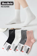 Meias Femininas com Laço em Strass Pack 4 Pares Sortidos MaxMeia
