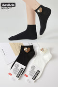 Meias Femininas com Coração Pack 2 Pares MaxMeia