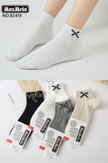 Meias Femininas com Laço Pack 4 Pares Sortidos MaxMeia