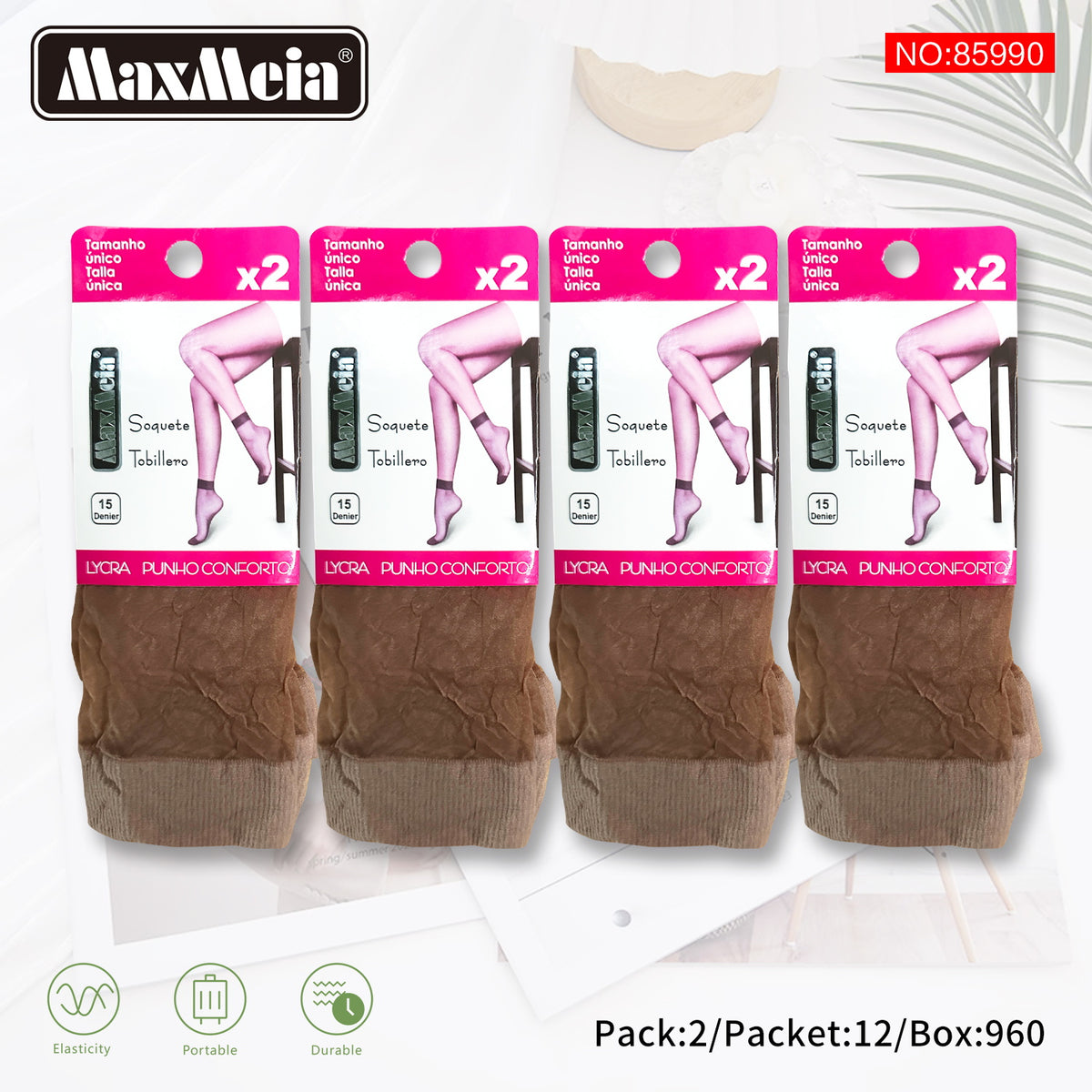 Soquetes Lycra 15D, Pack de 2