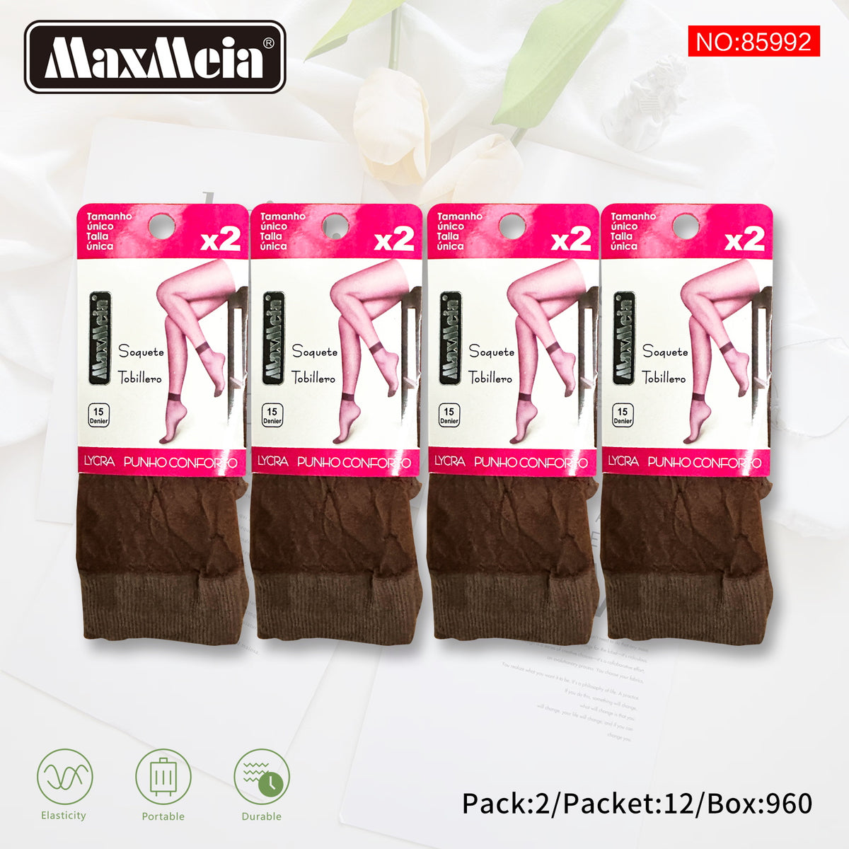Soquetes Lycra 15D, Pack de 2