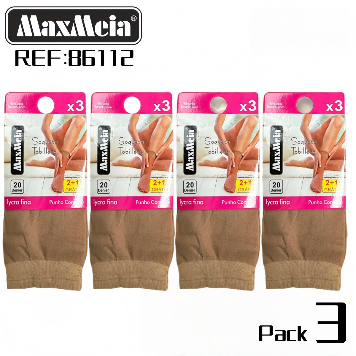 Soquete Tobillero REF:86112 Pack 3