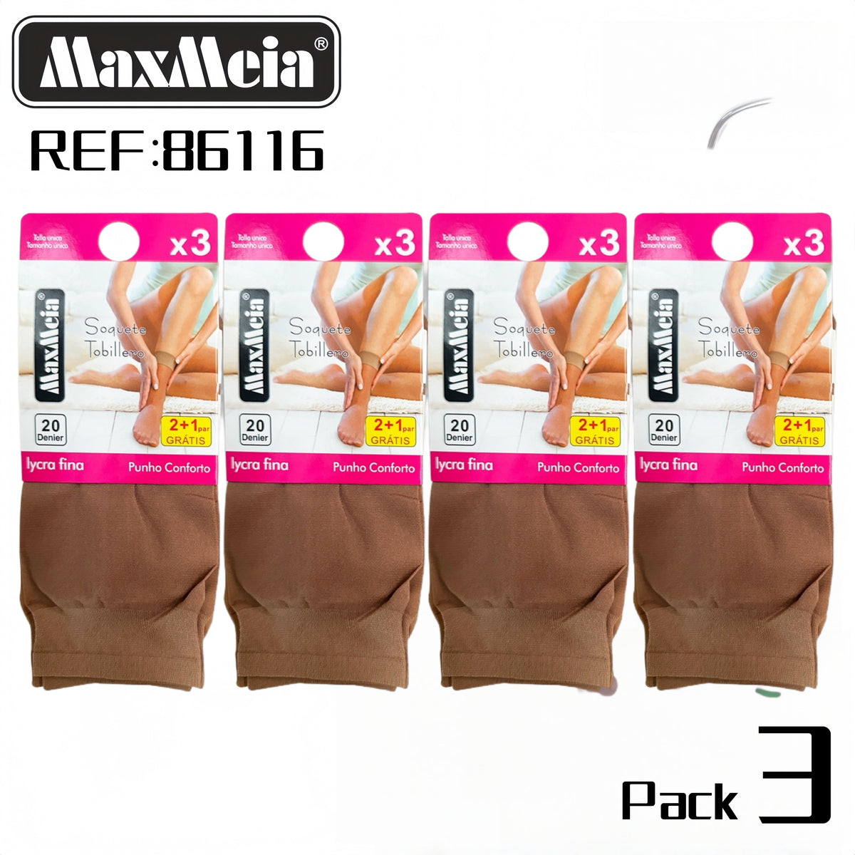 Soquete Tobillero REF:86116 Pack 3