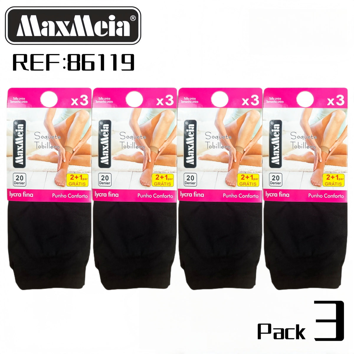 Soquete Tobillero REF:86119 Pack 3