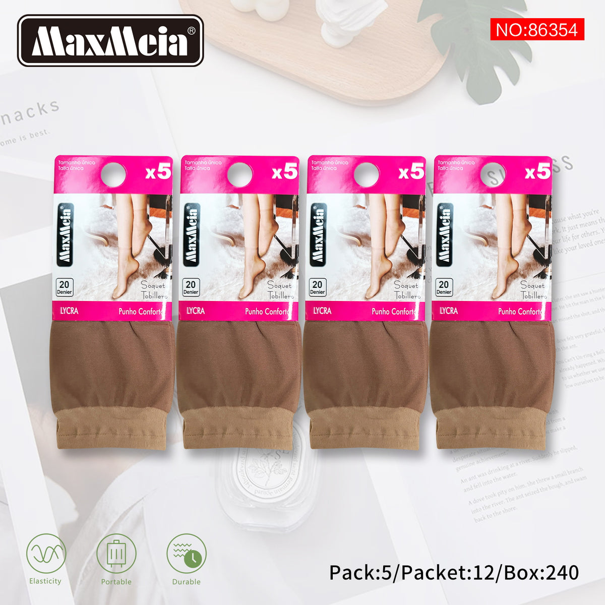 Soquetes Pack de 5, 85% Poliamida / 15% Elastano